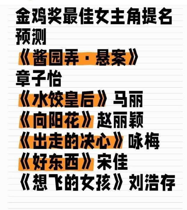 金鸡奖预测也热火朝天的
赵丽颖粉丝希望可以凭借《向阳花》提名影后，杨幂粉丝希望可