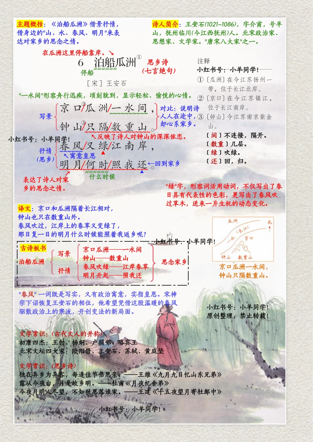 六年级下册📚古诗词诵读6-10首（二）笔记