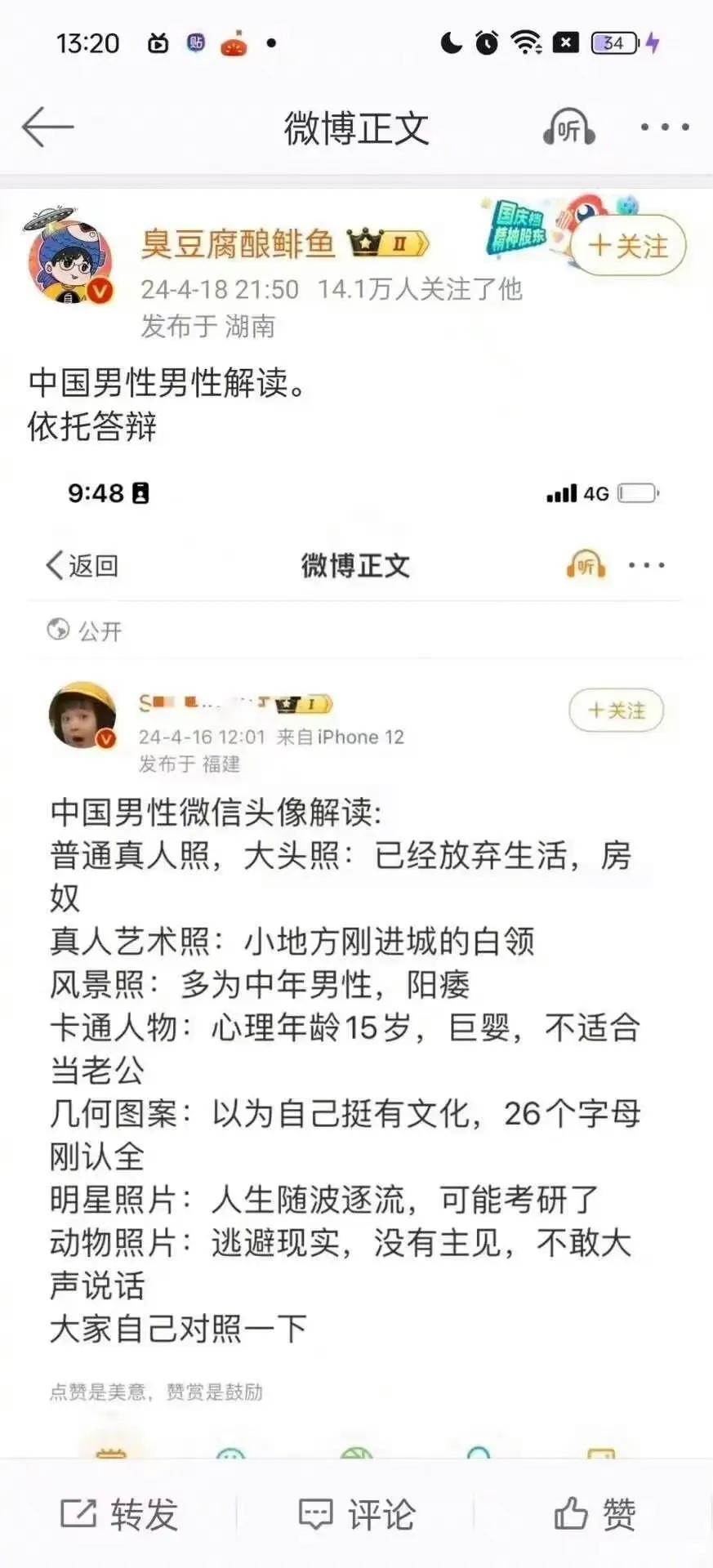 一针见血的中国男性微信头像解读！ ​​​