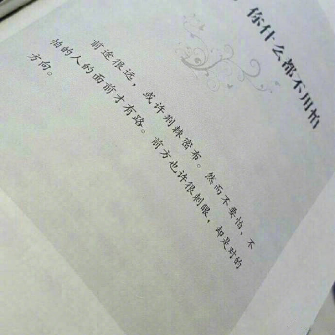 前途很远或许荆棘密布然而不要怕不怕的人的面前才有路