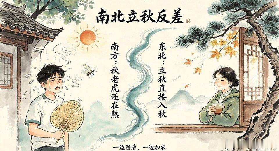 南方人理解不了的东北立秋南方立秋还在熬秋老虎高温，东北立秋直接一键入秋！南北立秋