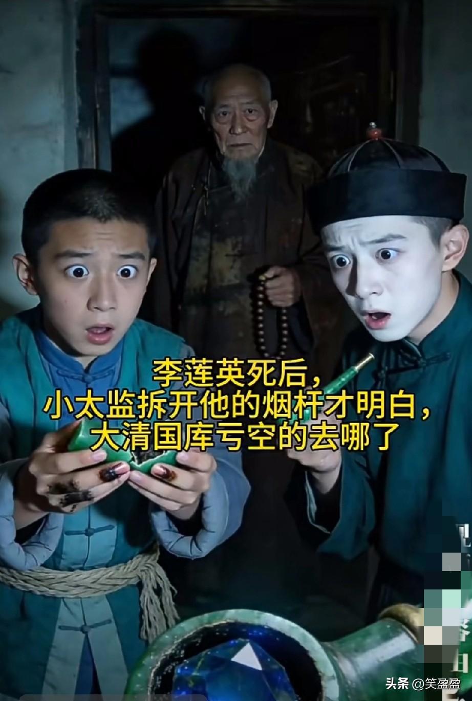 李莲英死后，
小太监拆开他的烟杆才明白，
大清国库亏空的去哪了？

答案是:没有