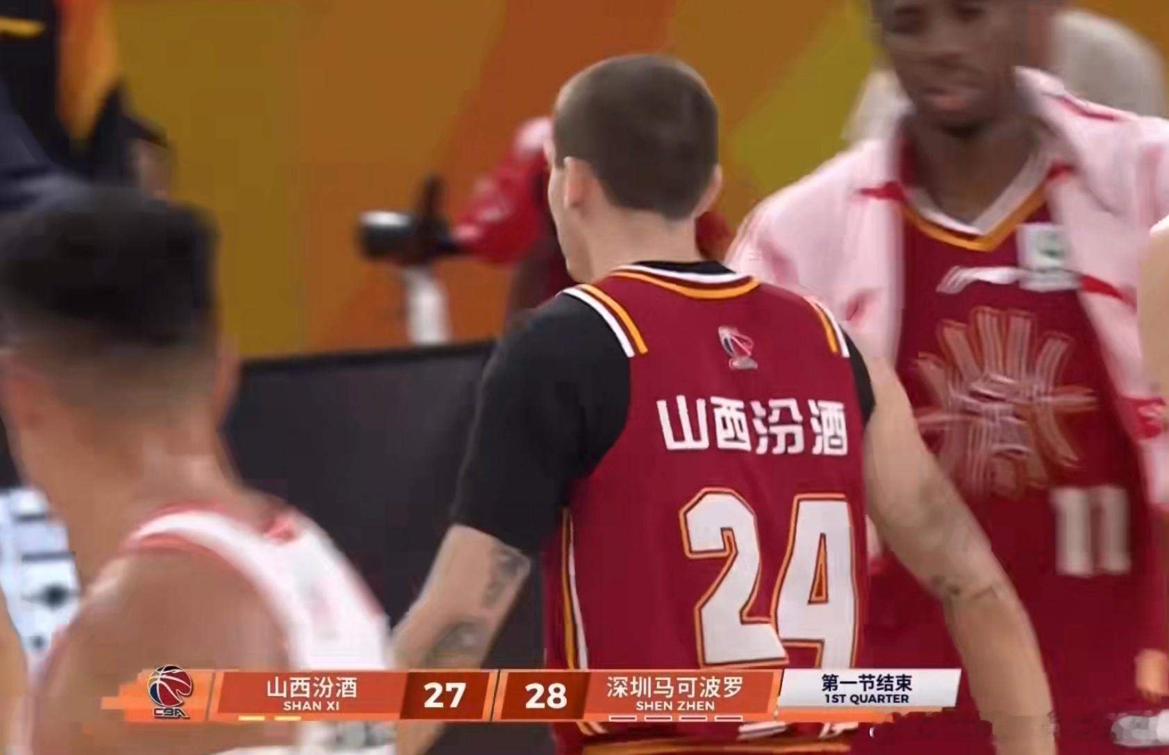 王浩然第一节爆发，单节5投5中，罚球1罚1中，单节拿下12分；贺希宁4分3板3助