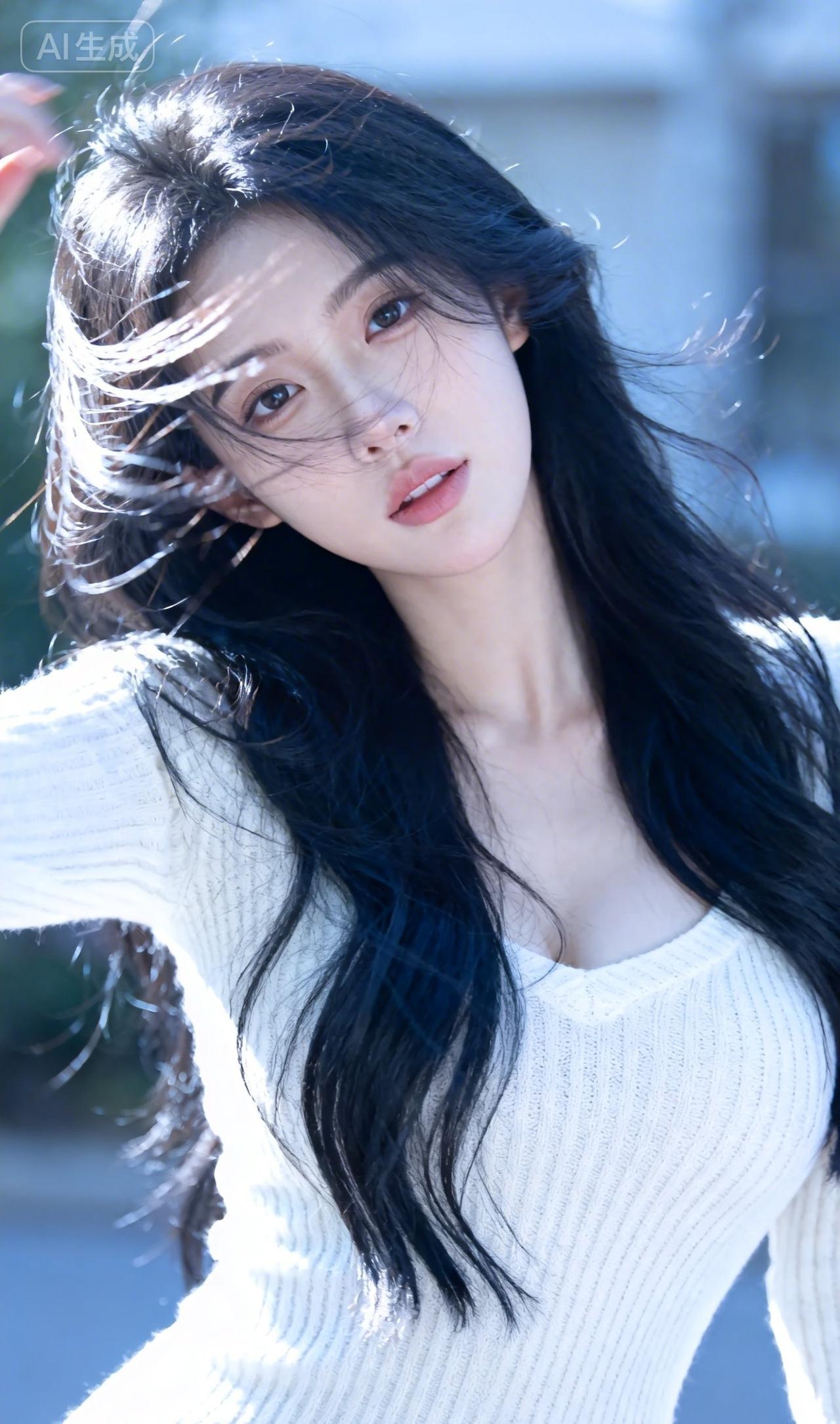 阳光下的黑发少女，温柔又迷人女孩子怎么穿搭既时尚又好看? 气质型美女穿搭分享 普