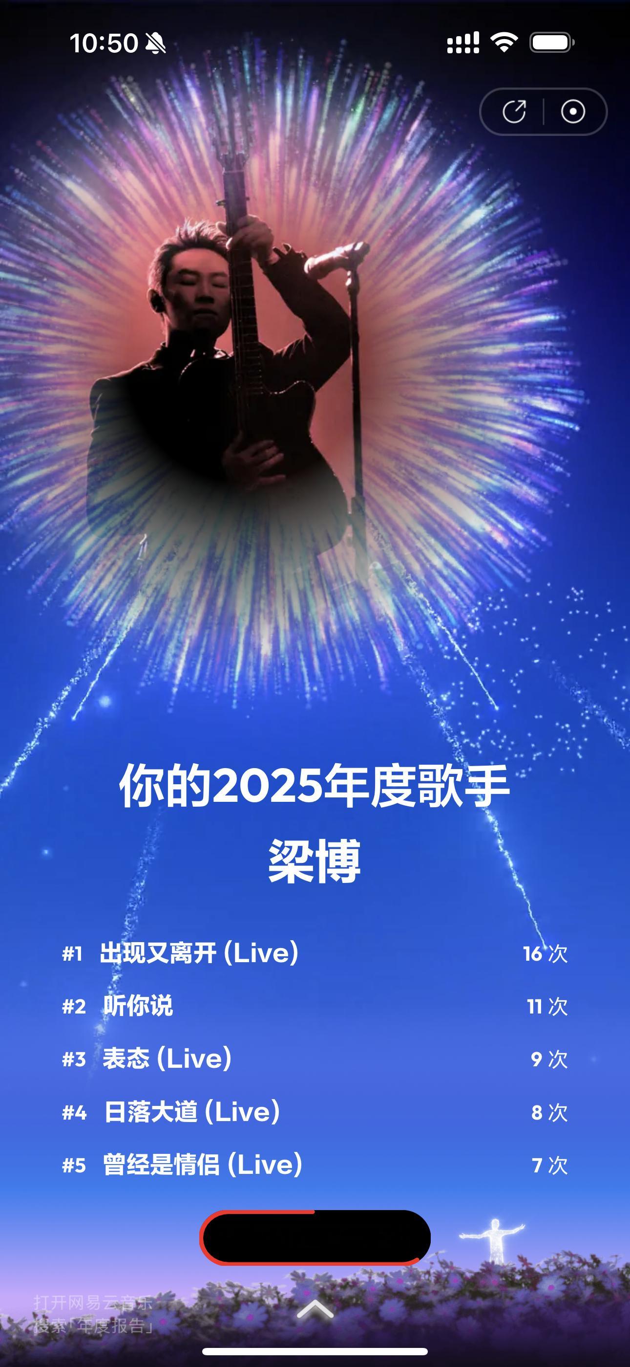 每年其实大差不差今年年度歌手轮到梁博网易云年度听歌报告