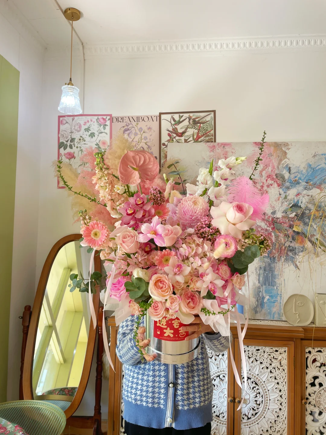 粉色系抱抱花桶🌸