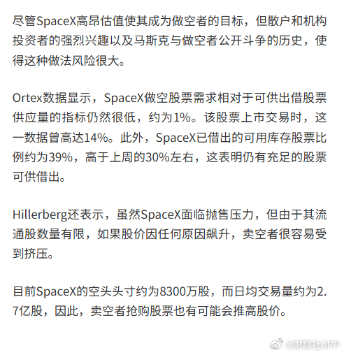 马斯克不是万亿富翁了SpaceX涨幅回吐引发做空热【马斯克财富跌破万亿美元大关 