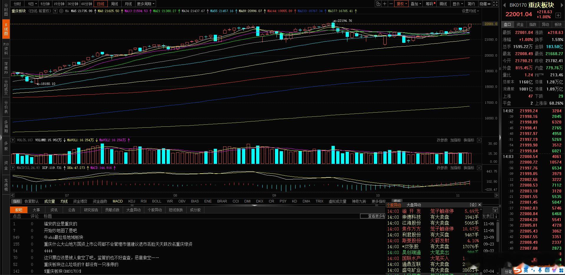 现在 拉重庆板块，重庆建工 领涨 ​​​