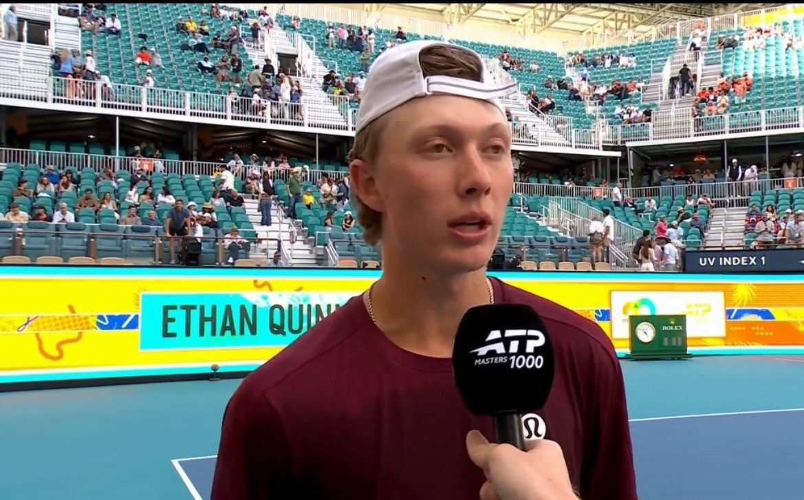 网球talking大会 奎因6-4 7-6 击败鲁德，在迈阿密取得他一生中最伟大