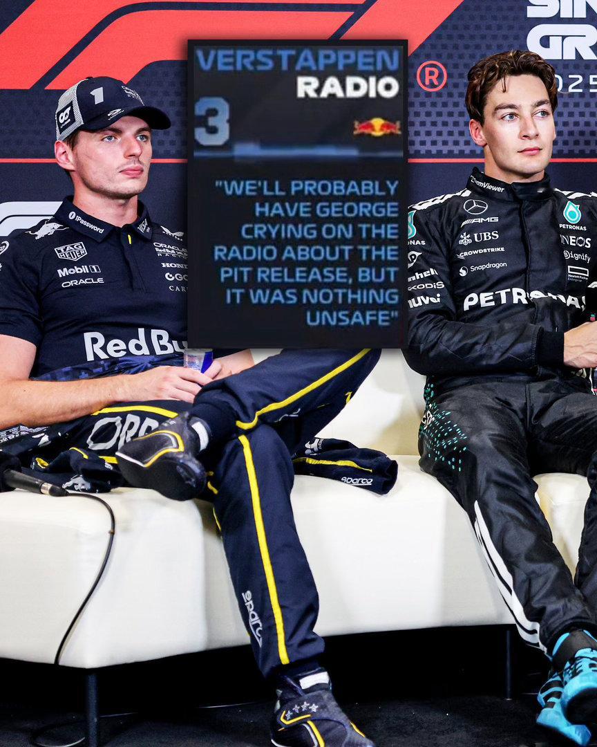 F12026F1荷兰大奖赛 排位赛中维斯塔潘赛车放车时遇上拉塞尔。 