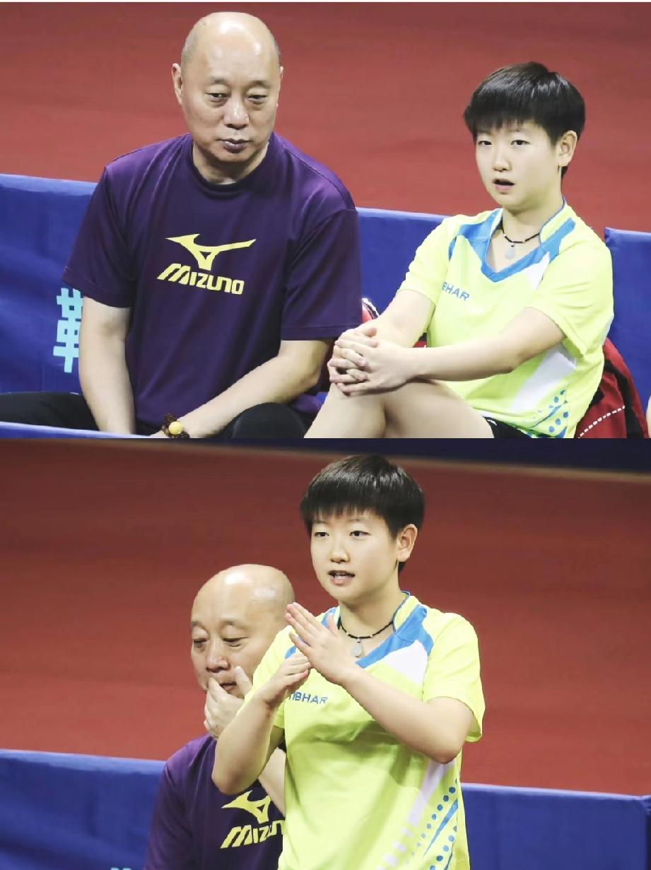 乒乓师徒“反差萌”！杨广弟（小杨教练）+孙颖莎（老孙）的赛场名场面
 
看这组图