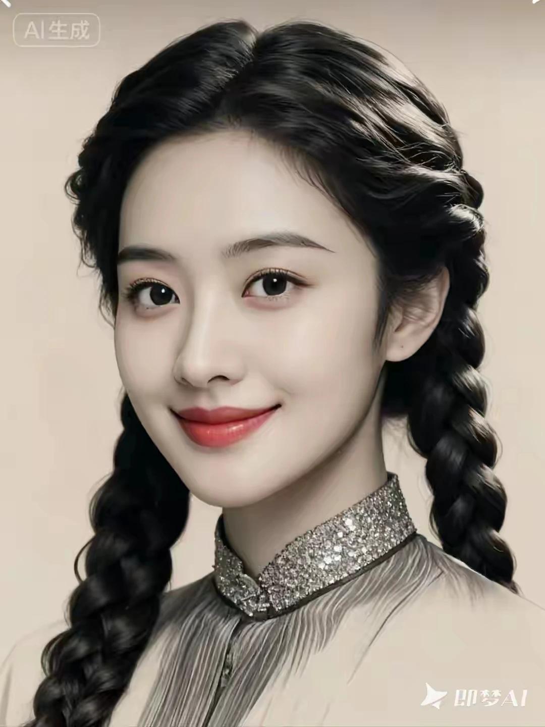 唇红清甜，梨涡浅浅
旧画报里，电影明星
花容月貌，浓妆淡抹
气势如兰，眉清目秀