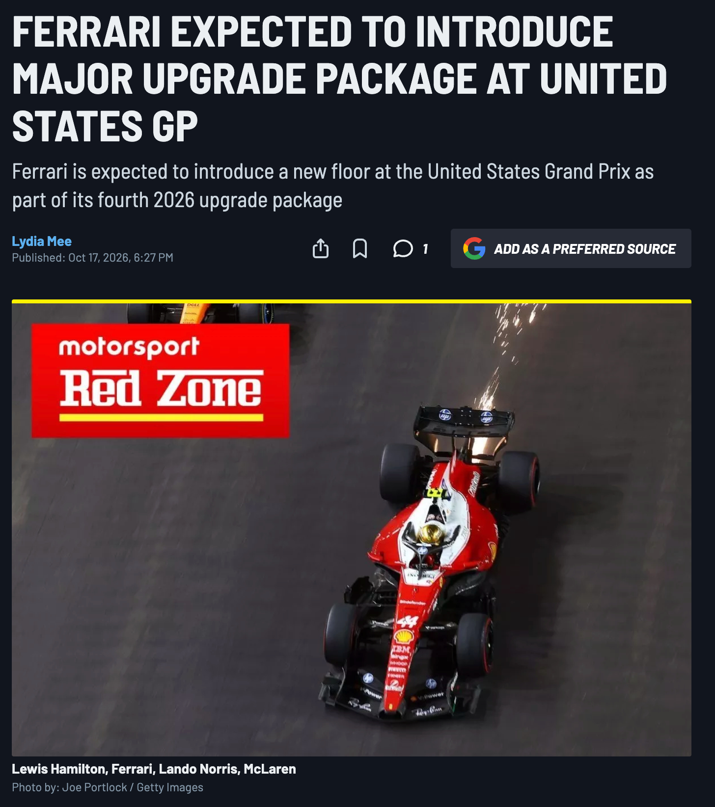 Motorsport：法拉利将在奥斯汀引入升级后的新底板，这将是SF-26本赛季