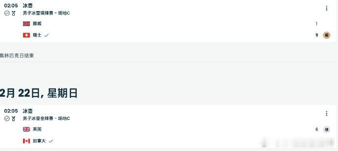 加拿大男子冰壶金牌 8局双方比分焦灼，英国领先加拿大1分，第9局加拿大夺得3分一