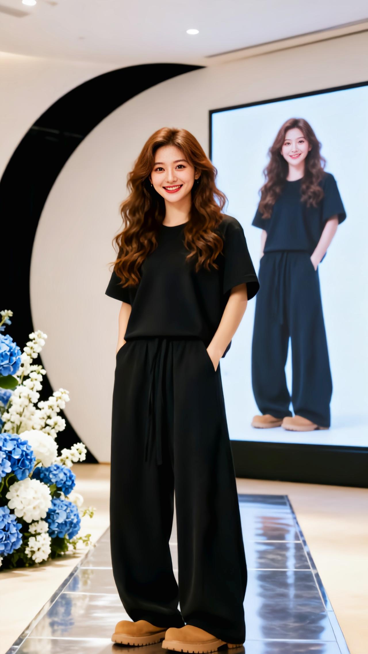 松弛慵懒风穿搭套装 神裤 黑色阔腿裤运动套装 活力穿搭 阔腿裤穿搭大全