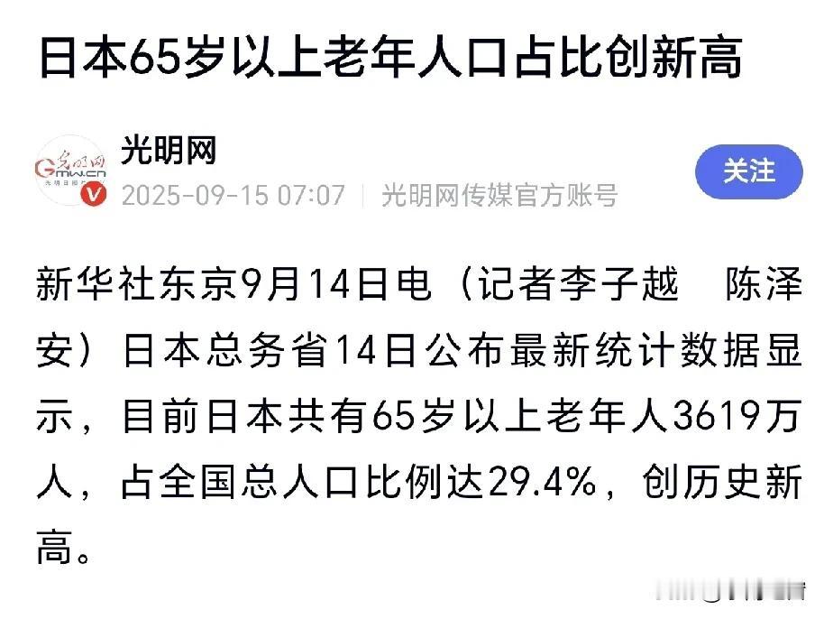 每3个日本人就有1个老人，日本老龄化“爆雷”了！
 
家人们，日本老龄化又双叒叕