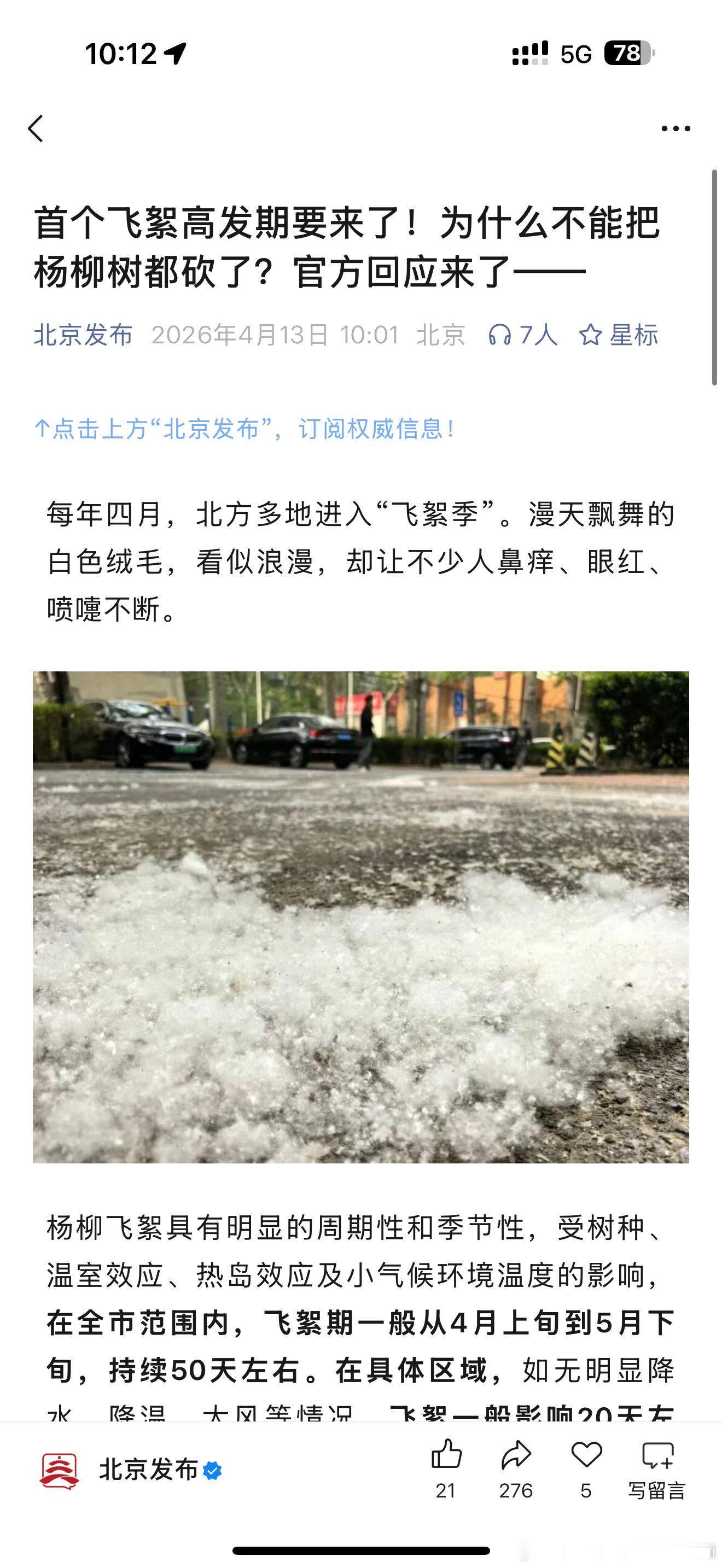 这标题我差点没绷住哈哈哈哈😂北方苦柳絮久矣 南方的小伙伴现身说法一下，你们那有