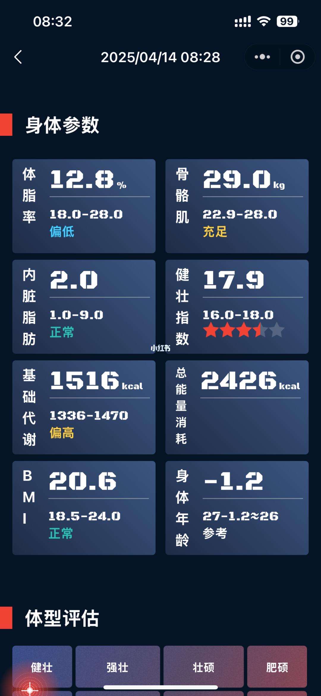 体脂越来越低