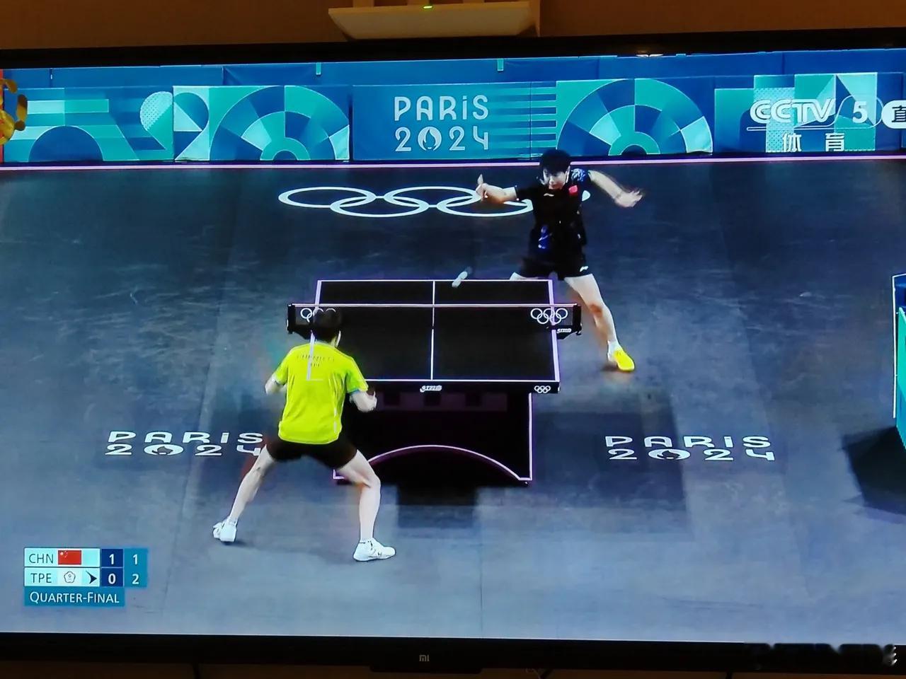 巴黎奥运会女子乒乓球单打四分之一决赛正在进行！​中国队孙颖莎VS中国台北郑怡静​
