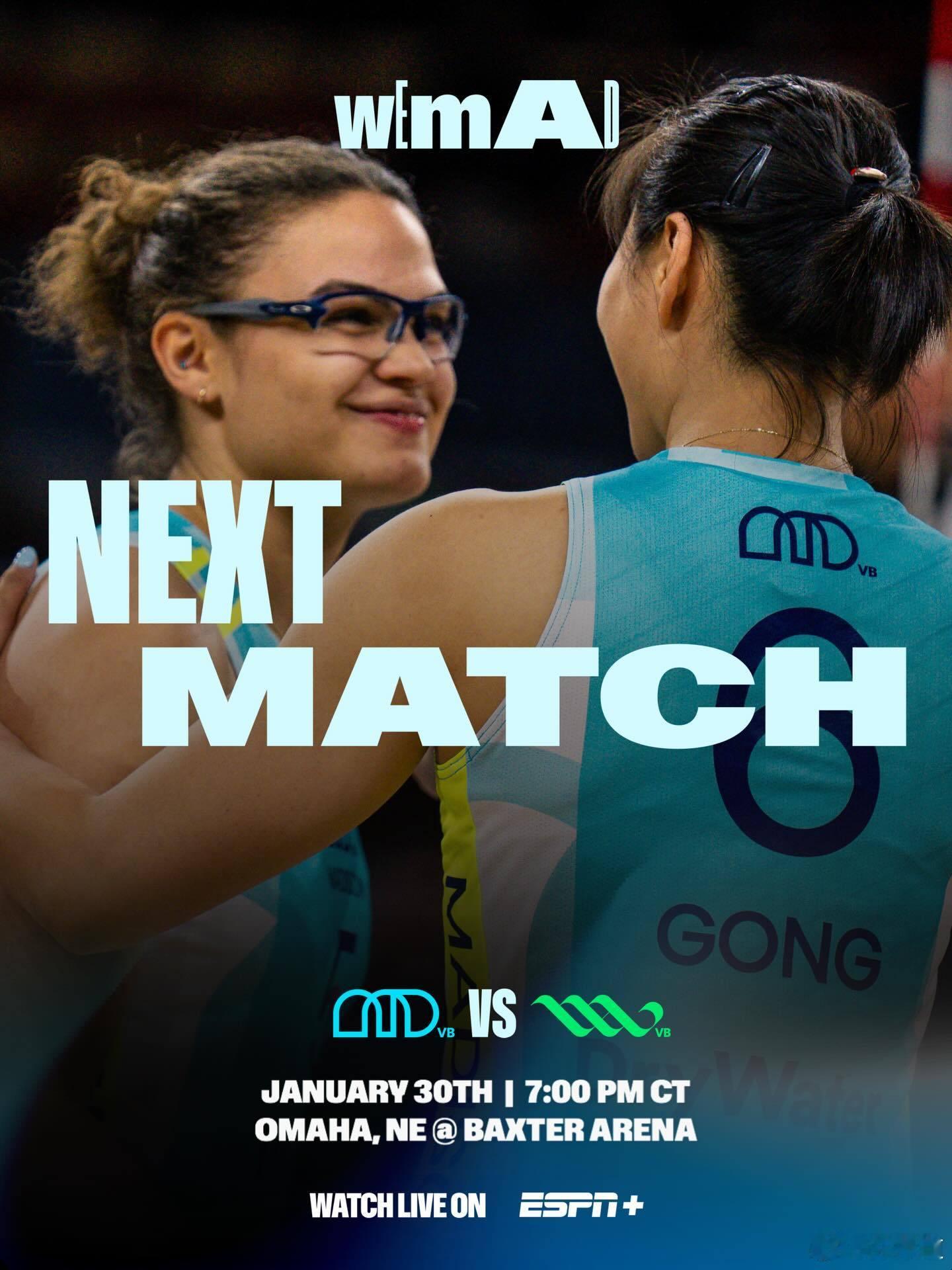 龚翔宇国际排坛动态LOVB麦迪逊官方发布赛前海报：再次踏上征程 1月31日 09