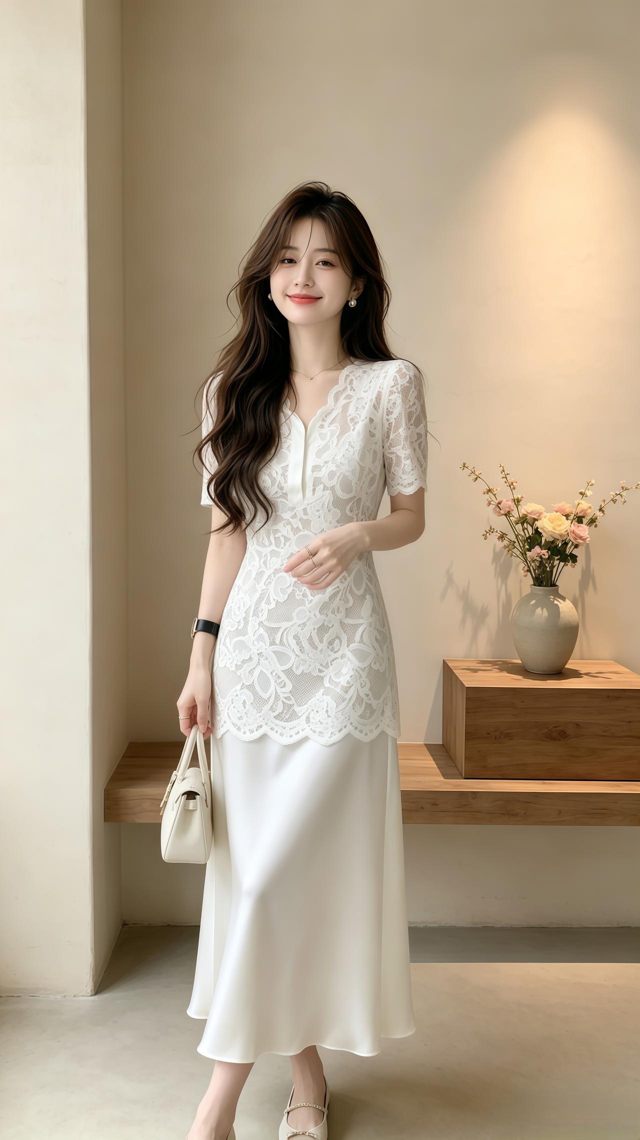 显瘦蕾丝连衣裙 蕾丝连衣裙 高级感穿搭穿搭夏季穿搭