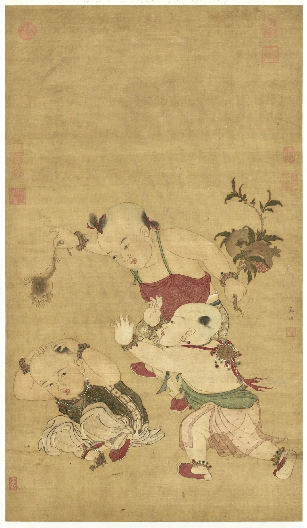 端午安康｜宋画《端阳戏婴图》轴