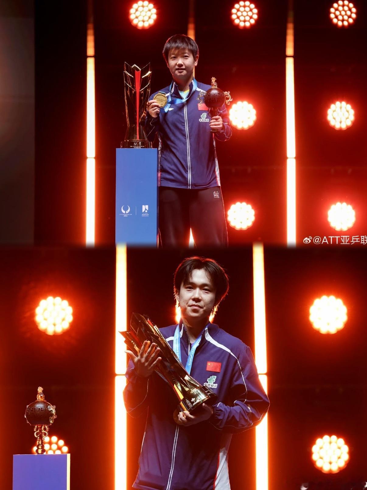 莎头奥运顶峰相见 亚洲杯收官莎头双星并肩登顶！孙颖莎七局鏖战首夺女单冠，王楚钦逆