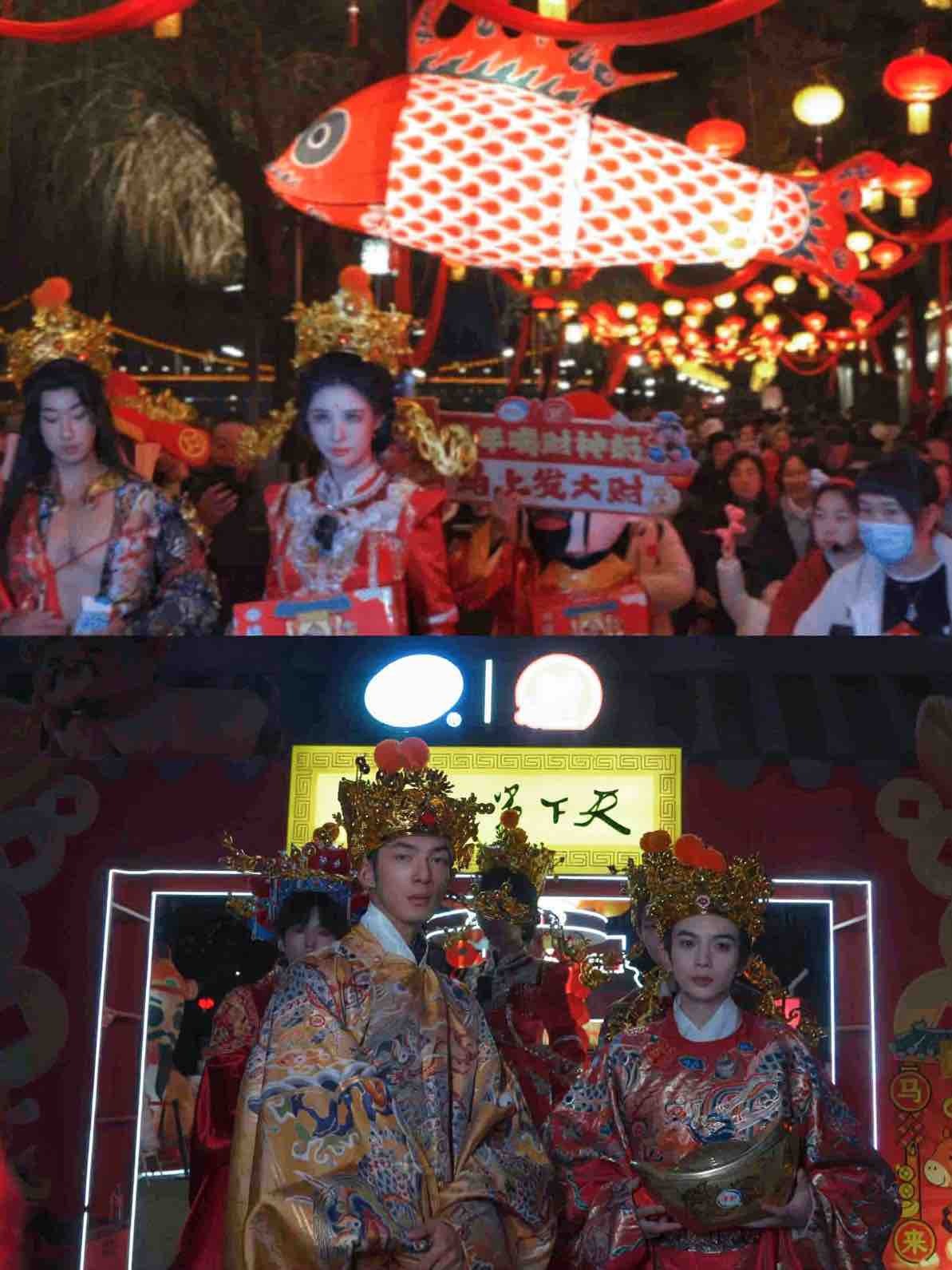 武汉灯会偶遇高颜值财神天团这届财神颜值也太卷了吧谁懂啊！武汉灯会的财神颜值卷出新