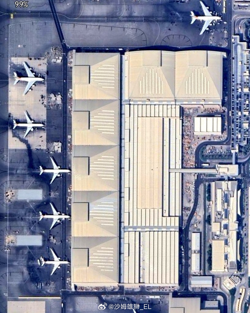 NASA的卫星火灾监测系统显示，昨天早上迪拜国际机场、因伊朗打击而发生火灾，具体