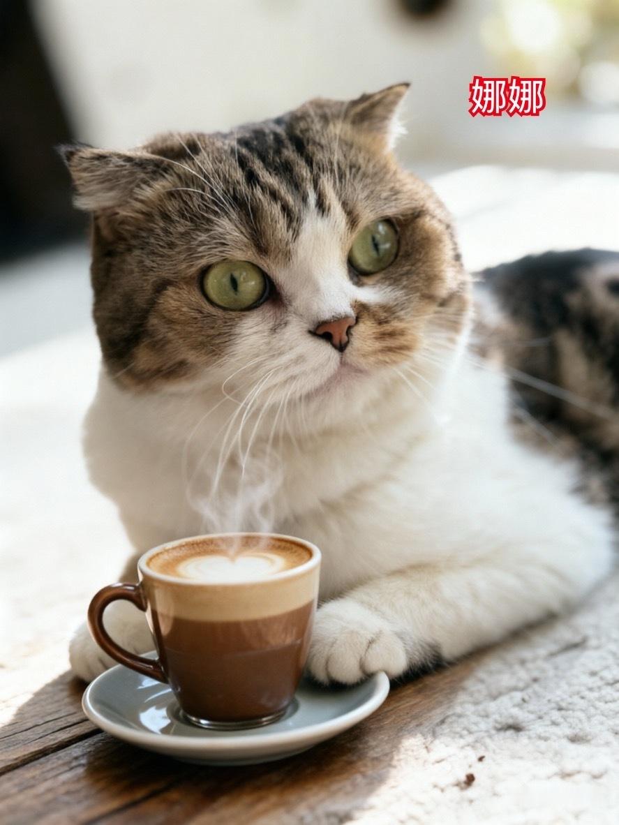 娜娜： 喝咖啡吗？猫咪 ​​​