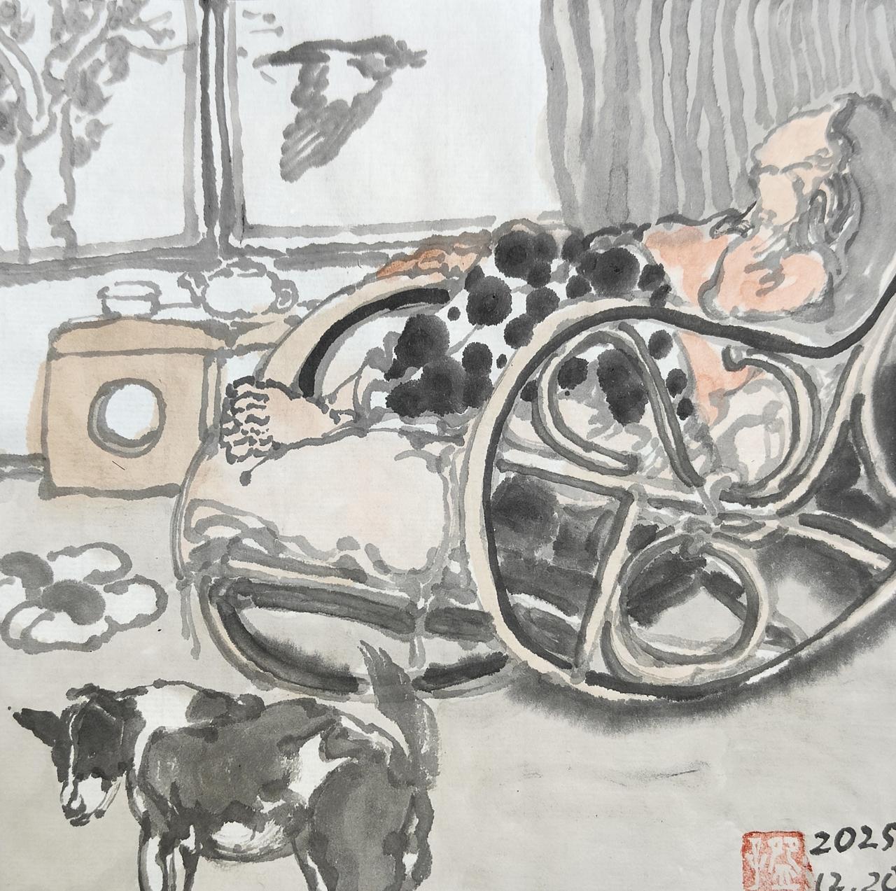 碗子的纸片水墨《城里》之“有阳光的冬日”