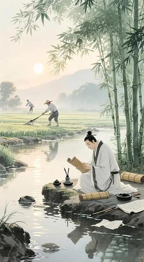 《观书有感·其二》
——宋.朱熹
昨夜江边春水生，
蒙冲巨舰一毛轻。
向来枉费推