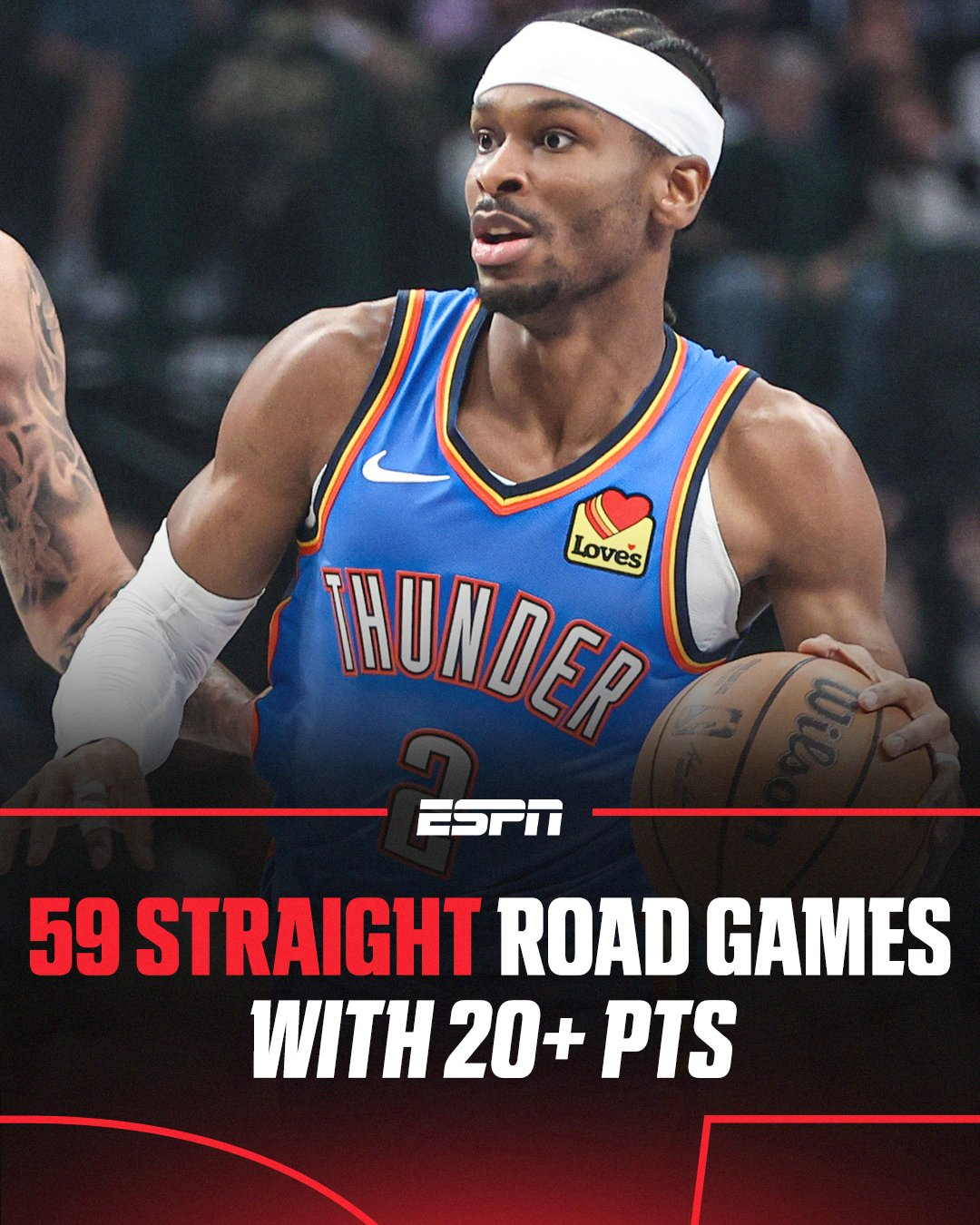 雷霆vs独行侠任嘉伦预测nba总冠军 亚历山大连续59场客场比赛得分20+，超越