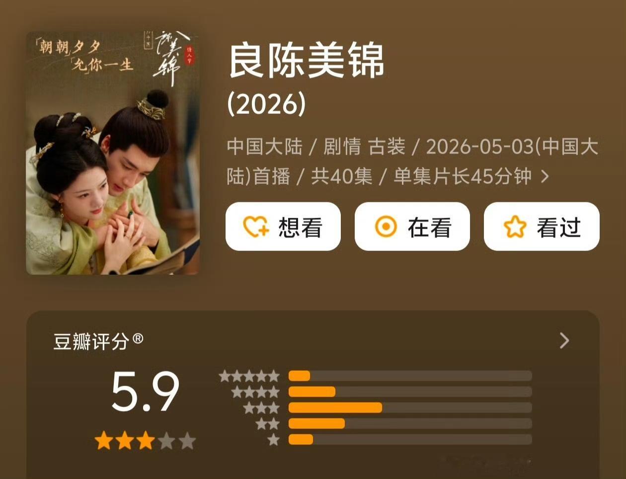 芒果TV天塌了！
关晓彤李昀锐新剧《耀眼》豆瓣开分5.9，这是继任敏此沙《良陈美
