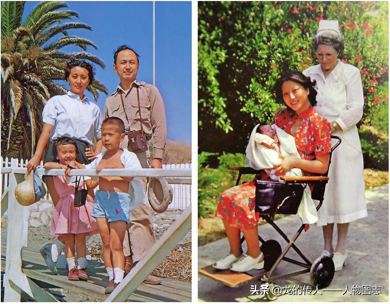 钱学森及家人在美国的生活照