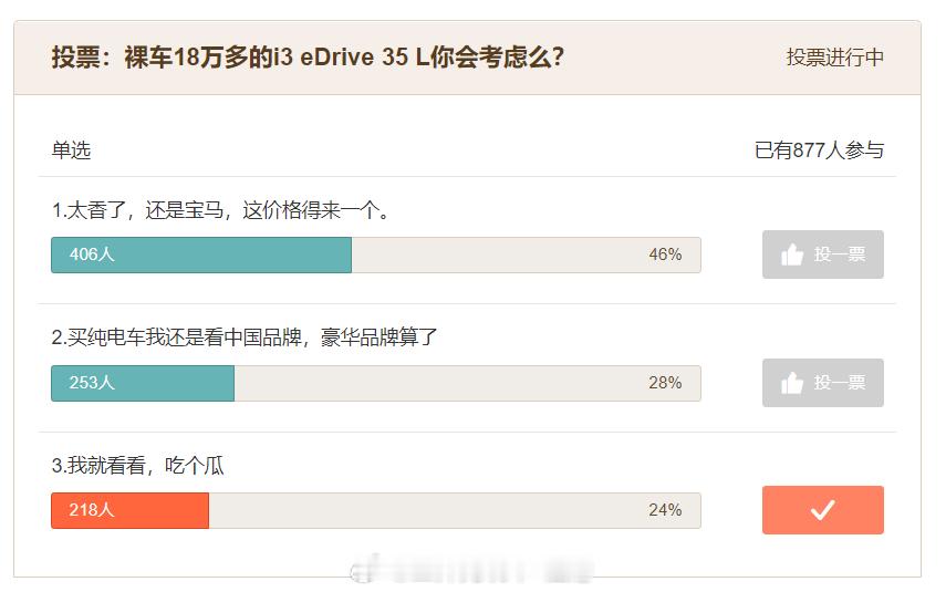 抱着吃瓜的态度看看群众对“裸车18万多的宝马i3 eDrive 35 L”的看法