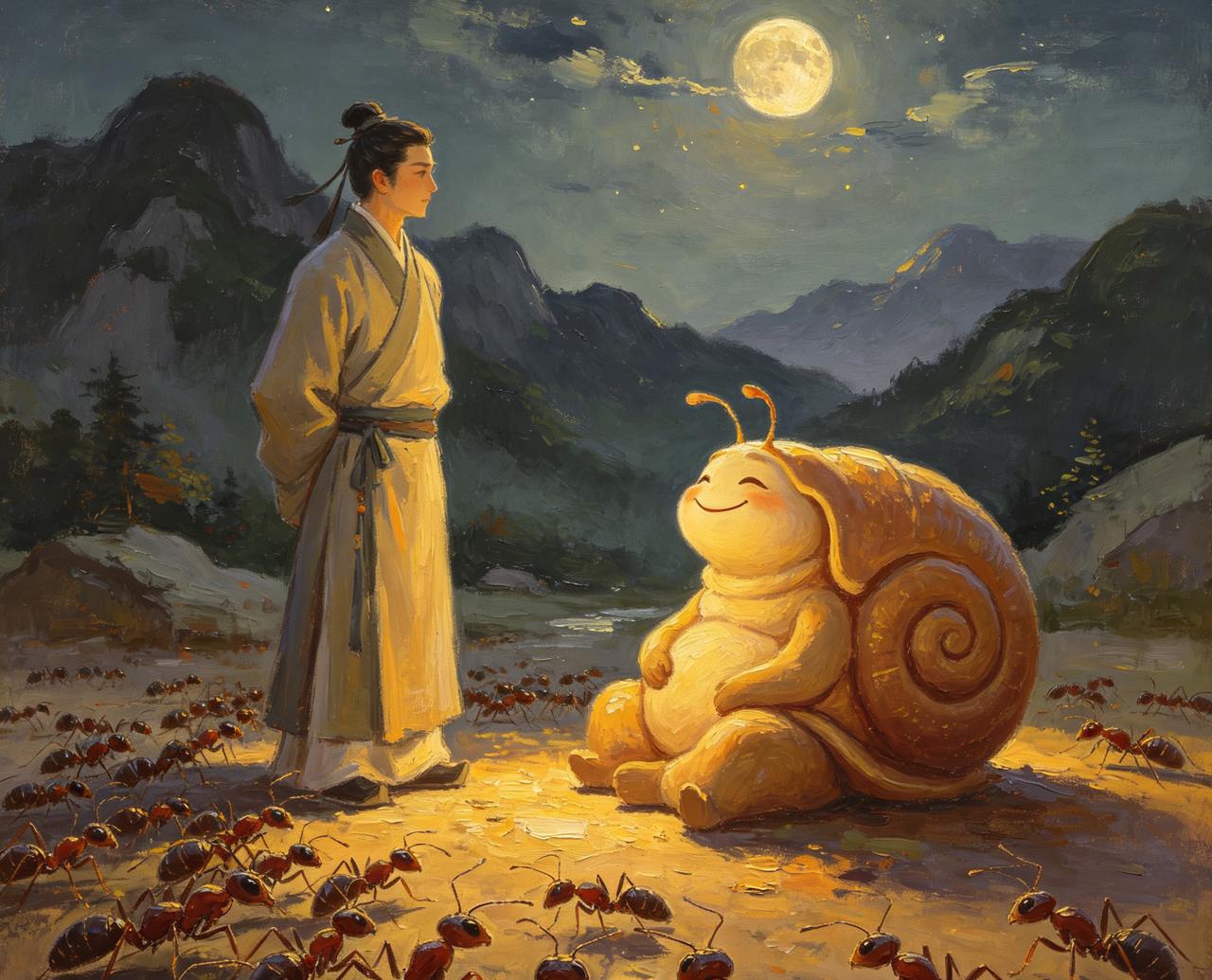 江湖怪谈•荒诞志128《内卷蚁》

终南山下，有蚁群，终日搬运米粒，互相攀比谁搬
