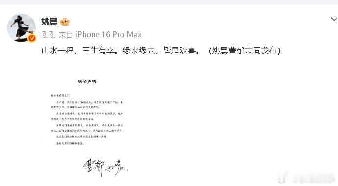 姚晨有过两段婚姻  姚晨戏没停奖没停人生没停姚晨曹郁因爱出色相识 姚晨官宣和第二