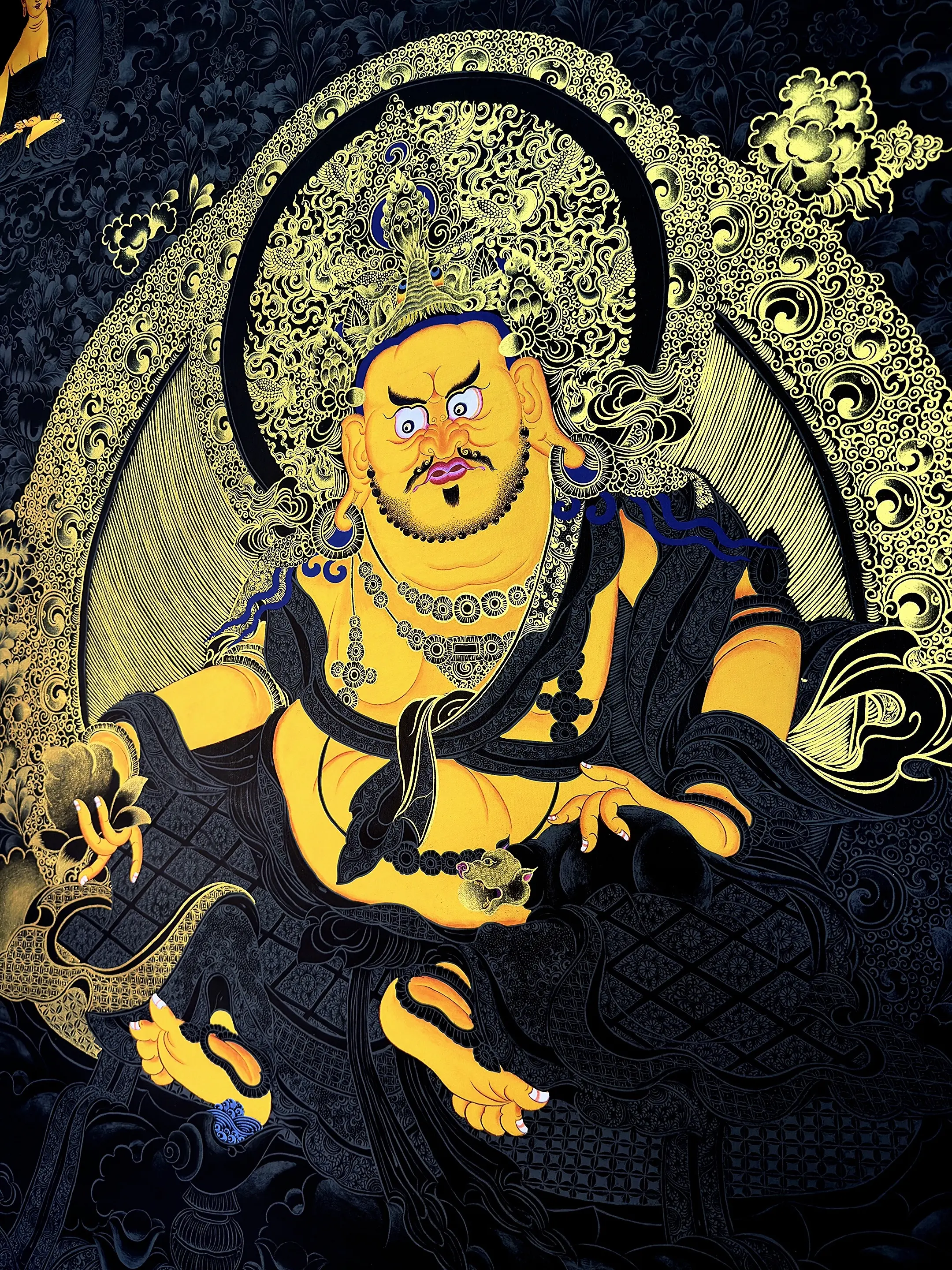 唐卡艺术之美 描金 黄财神 信仰 艺术在