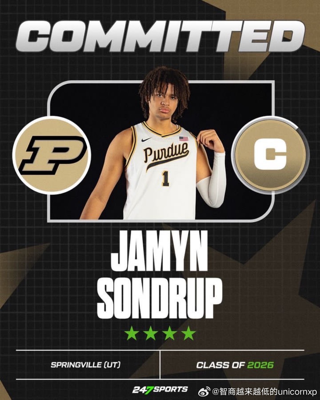 郇斯楠迎来新竞争对手，普渡大学招募了2026届206公分中锋Jamyn Sond