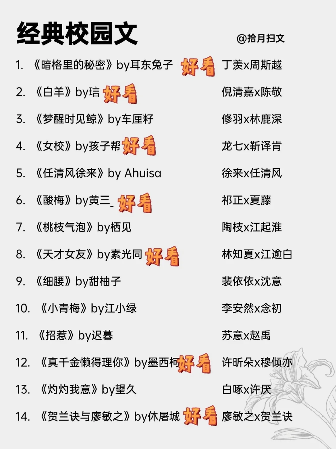 28本值得N刷的校园文！双学霸，暗恋