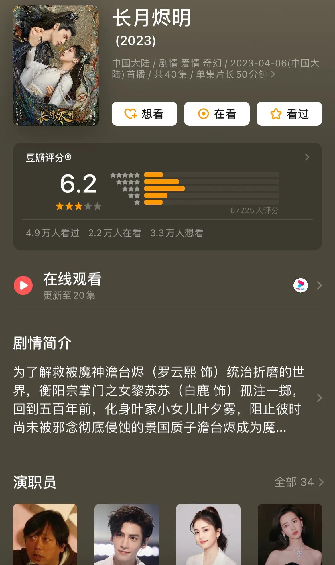 《长月烬明》豆瓣开分6.2，这个分数与大家的预期相差大吗？此前该剧被灯塔认定为近