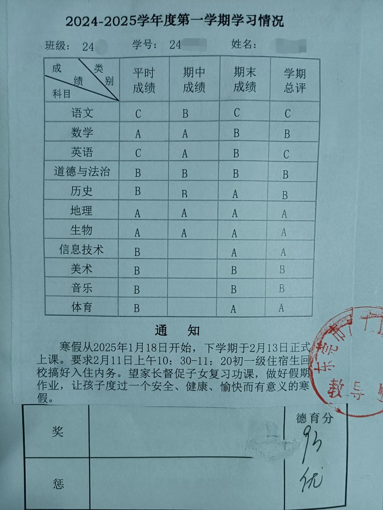 现在的家庭报告学生成绩以等级分呈现，个人觉得不太直观，还不如直接填分数。
因为广