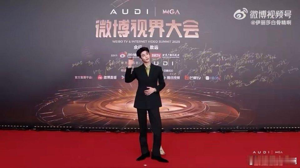 杨迪演我看张凌赫红毯 杨迪精准拿捏我看张凌赫红毯的花痴脸，他长腿迈步的瞬间，气场