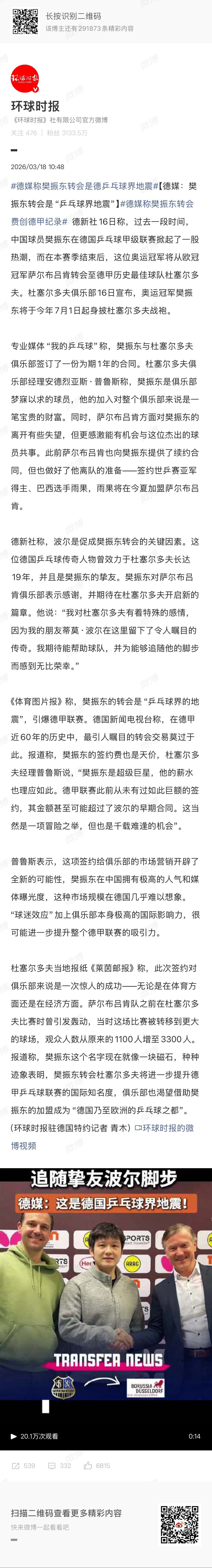 杜塞尔多夫市长和总领事欢迎樊振东樊振东的留德生涯和转会新闻始终被各类官方高度关注