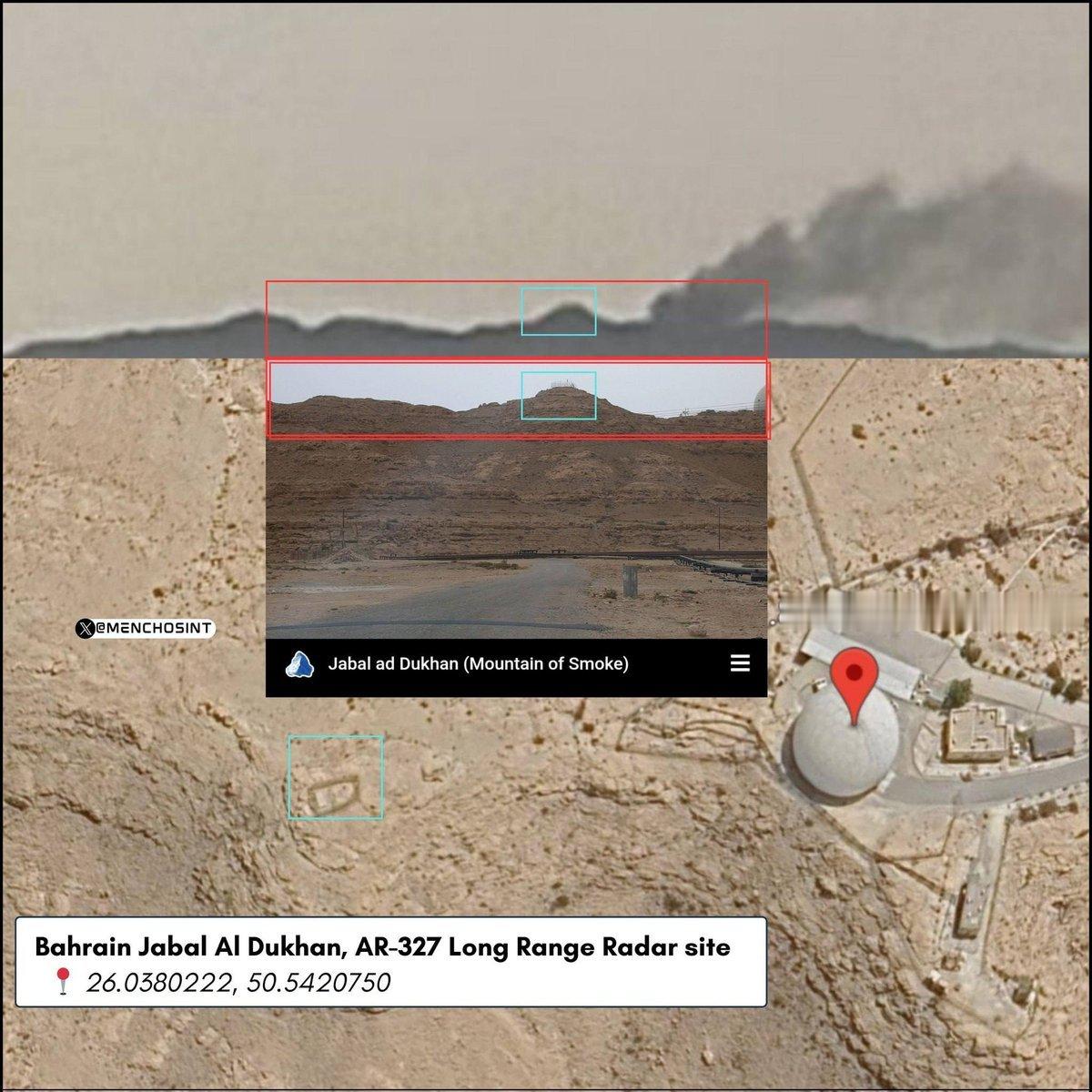 🇧🇭 位于巴林岛 杜汉山 山顶的一部AR-327远程雷达遭打击（北纬26.0
