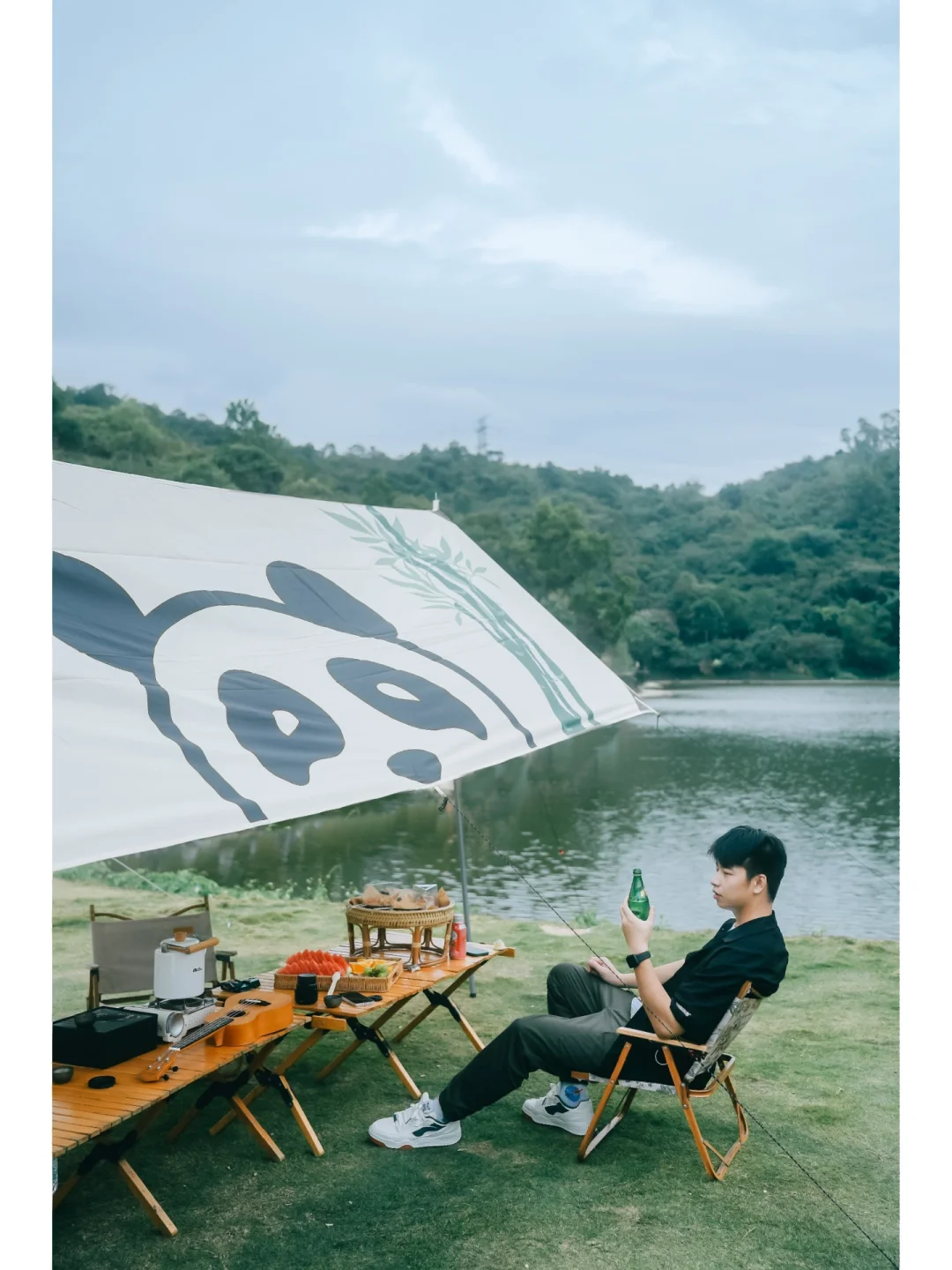 深圳梧桐山下的湖畔露营地，太舒适了‼️