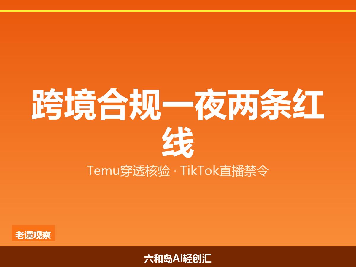 Temu和TikTok Shop同时重拳！欧洲穿透核验查到执照税号，美区AI直播