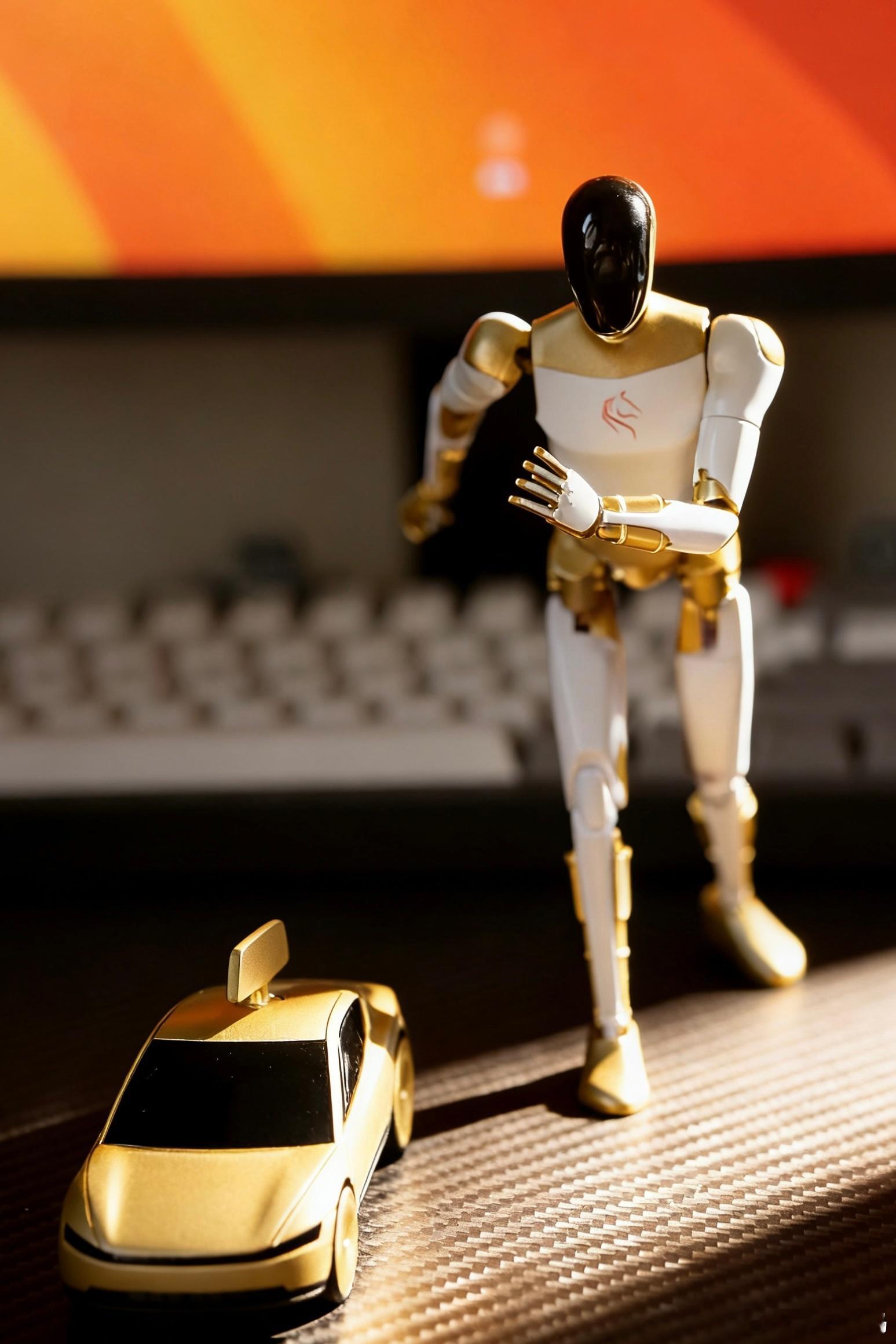 特斯拉新上新的Tesla Bot摆件（生肖盲盒版），关节可动，可以自由调整姿势