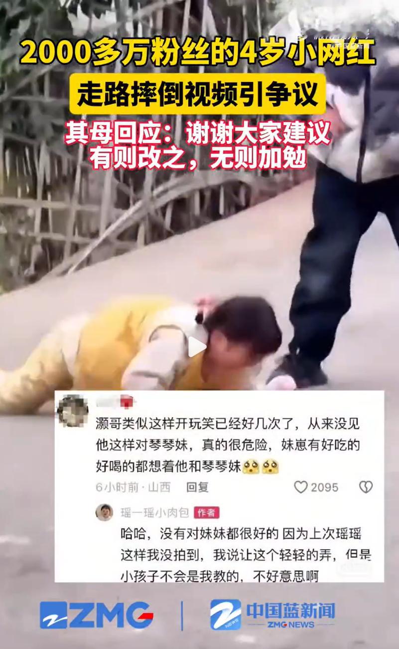 试想那个家长会把自己孩子跌倒的瞬间给拍下来，第一反应不应该是赶紧看看孩子有没有事